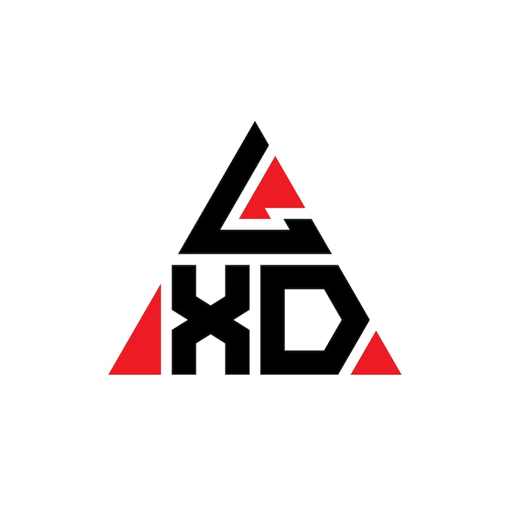 Vector diseño de logotipo de letra triangular lxd con forma de triángulo diseño del logotipo triangular monograma lxd triángulo vectorial plantilla de logotipo con color rojo logotipo triangulares lxd simple elegante y lujoso
