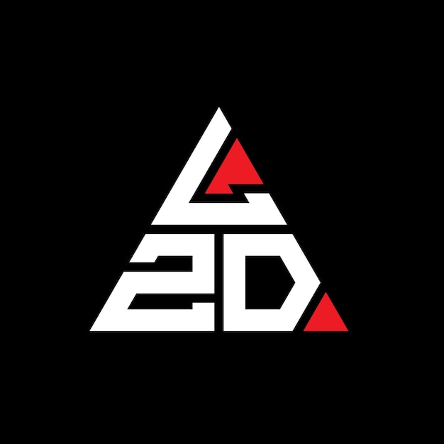 Diseño de logotipo de letra triangular LZD con forma de triángulo LZD diseño de logotipo triangular monograma LZD triángulo vectorial plantilla de logotipo con color rojo LZD logotipía triangular Simple Elegante y lujoso Logotipo