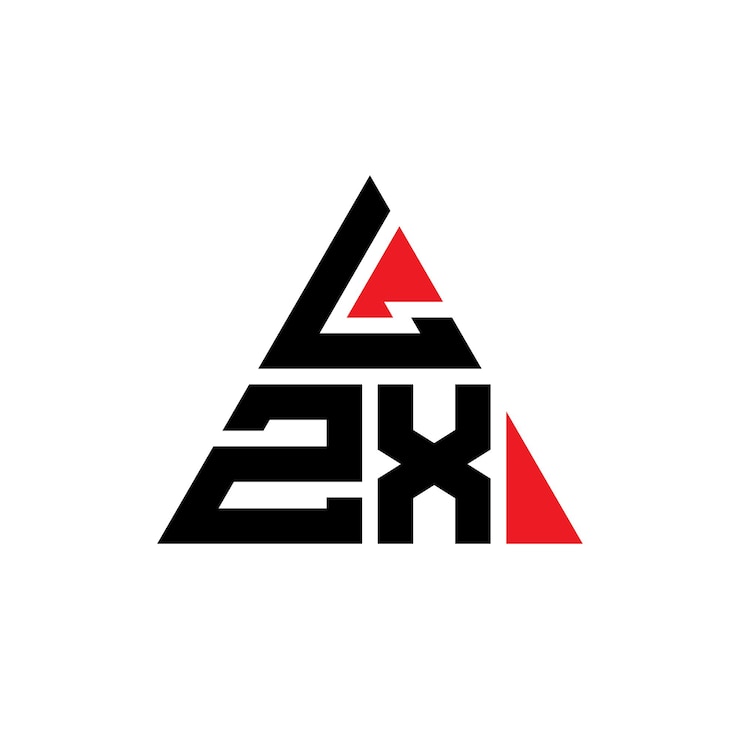 Vector diseño de logotipo de letra triangular lzx con forma de triángulo lzx diseño de logotipo triangular monograma lzx triángulo vectorial plantilla de logotipo con color rojo lzx logotipia triangular sencilla elegante y lujosa