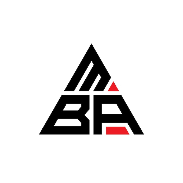 Vector diseño de logotipo de letra triangular mba con forma de triángulo diseño de logotipo triángulo mba monograma modelo de logotipo vectorial triángulo mb con color rojo logotipo triangular simple elegante y lujoso