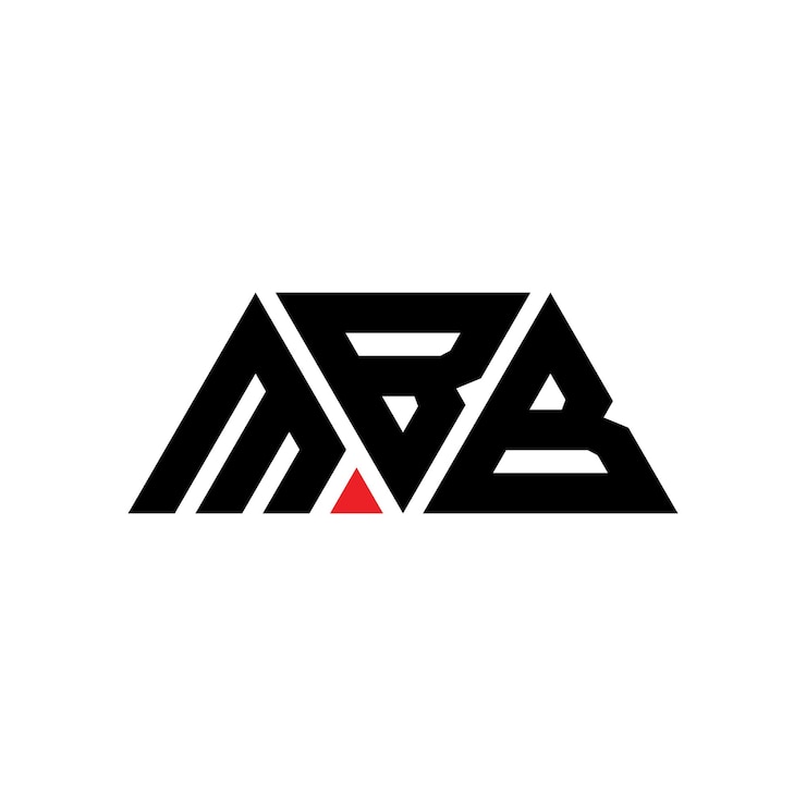 Vector diseño de logotipo de letra triangular mbb con forma de triángulo mbb diseño de logotipo triangular monograma mbb triángulo vectorial plantilla de logotipo con color rojo mbb logo triangular simple elegante y lujoso logotipo mbb