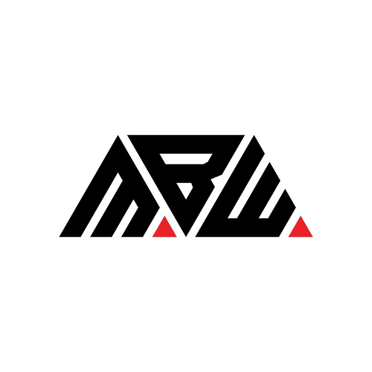 Vector diseño de logotipo de letra triangular mbw con forma de triángulo diseño de logotipo triangular monograma modelo de logotipo vectorial triángulo mbw con color rojo logotipo triangle mbw sencillo elegante y lujoso logotipo mbw