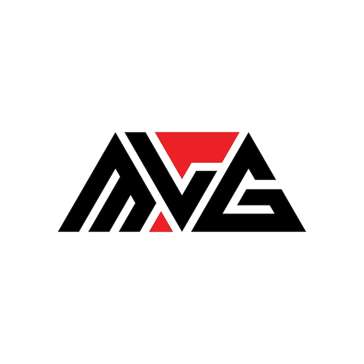 Vector diseño de logotipo de letra triangular mlg con forma de triángulo diseño del logotipo triangular monograma modelo de logotipo vectorial triangularmlg con color rojo logotipo triangular simple elegante y lujoso mlg