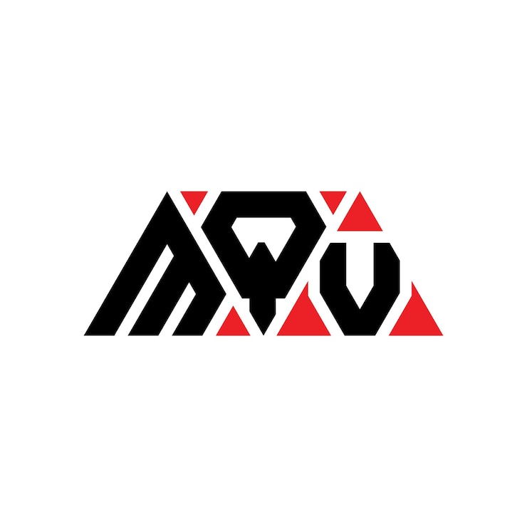 Vector diseño de logotipo de letra triangular mqv con forma de triángulo mqv diseño de logotipo triangular monograma mqv triángulo vectorial plantilla de logotipo con color rojo mqv logo triangular sencillo elegante y lujoso logotipo mqv