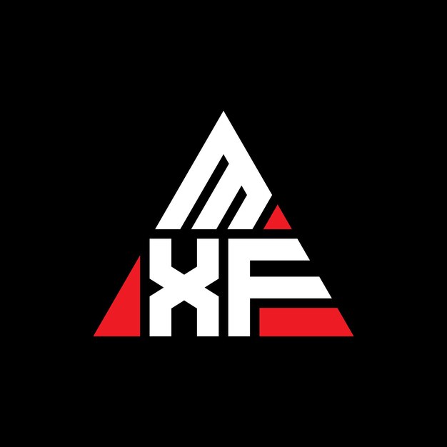 Diseño de logotipo de letra triangular MXF con forma de triángulo Diseño del logotipo triangular MAXF con monograma MXF triángulo vectorial plantilla de logotipo con color rojo