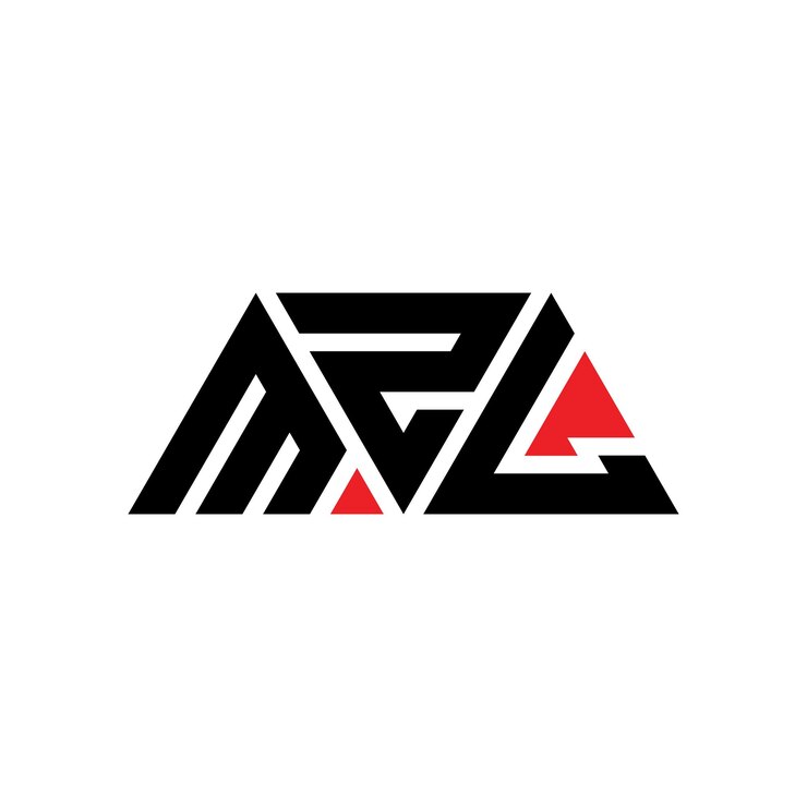 Vector diseño de logotipo de letra triangular mzl con forma de triángulo diseño del logotipo triangular de mzl monograma plantilla de logotipo vectorial triangular mzl con color rojo logo triangular simple elegante y lujoso logotipo mzl