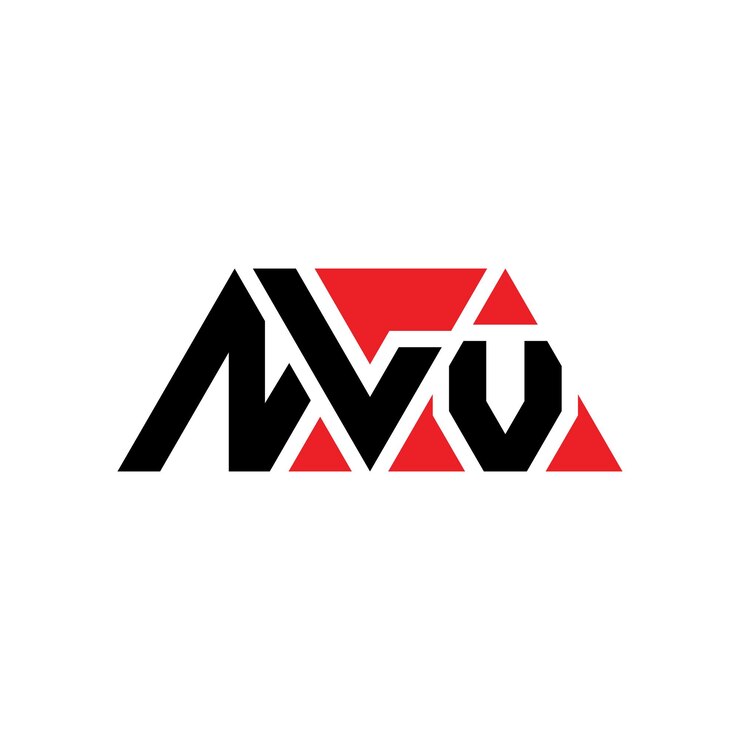 Vector diseño de logotipo de letra triangular nlv con forma de triángulo nlv diseño de logotipo triangular monograma nlv triángulo vectorial plantilla de logotipo con color rojo nlv logo triangular simple elegante y lujoso logo nlv