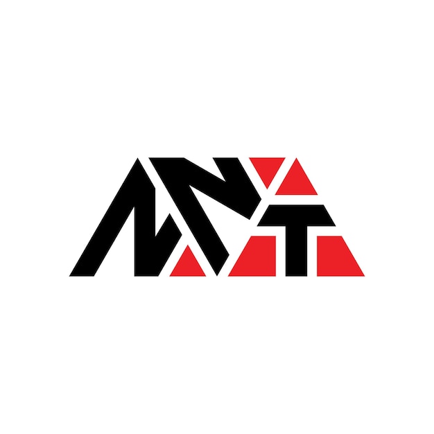 Vector diseño de logotipo de letra triangular nnt con forma de triángulo nnt diseño de logotipo triangular monograma nnt triángulo vectorial plantilla de logotipo con color rojo nnt logo triangular sencillo elegante y lujoso logotipo nnt