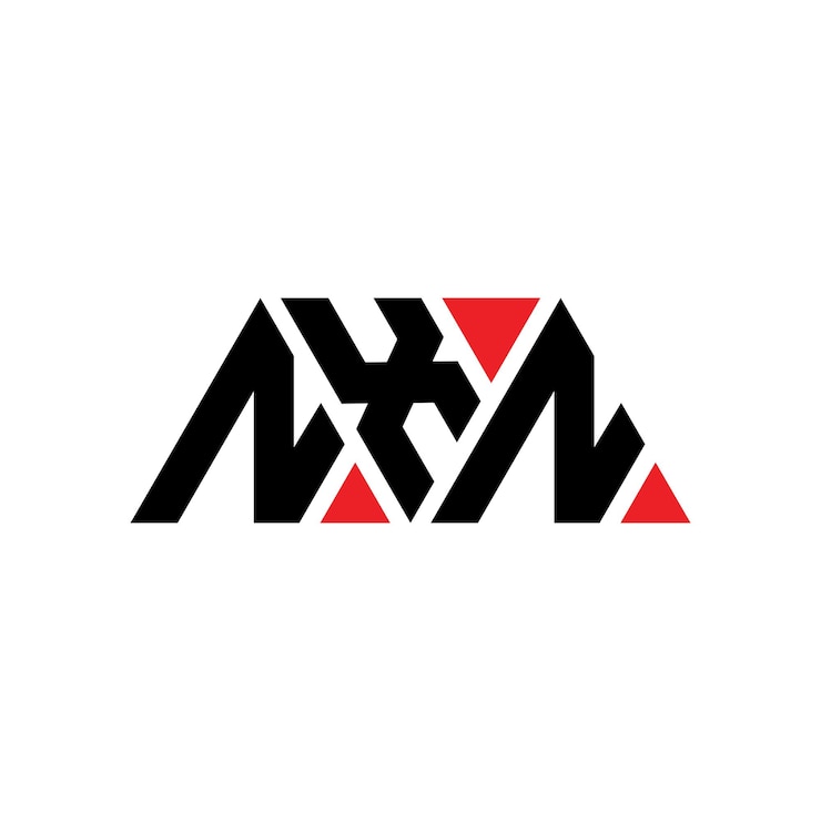 Vector diseño de logotipo de letra triangular nxn con forma de triángulo nxn diseño de logotipo triangular monograma nxn patrón de logotipo vectorial triangular con color rojo nxn logotipo triangle sencillo elegante y lujoso logotipo nxn