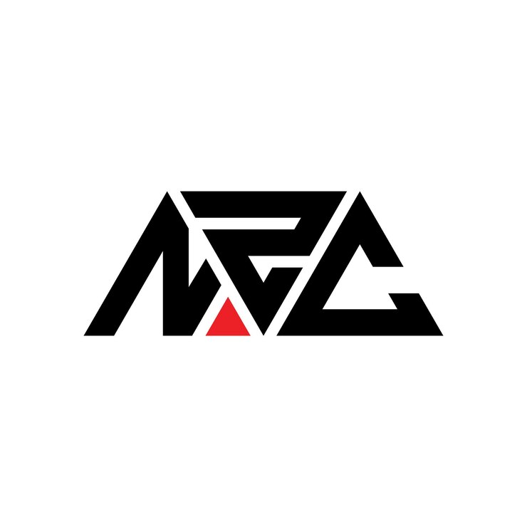 Vector diseño de logotipo de letra triangular de nzc con forma de triángulo diseño de logotipo triangular nzc monograma plantilla de logotipo vectorial triángulo nzc de color rojo logotipo triangle nzc simple elegante y lujoso logotipo nzc