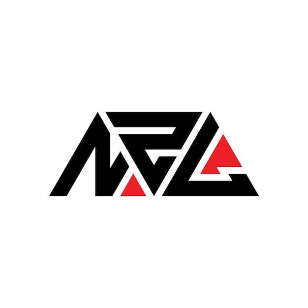 Vector diseño de logotipo de letra triangular de nzl con forma de triángulo diseño de logotipo triangular nzl monograma plantilla de logotipo vectorial triángulo nzl de color rojo logotipo triangle nzl simple elegante y lujoso logotipo nzl