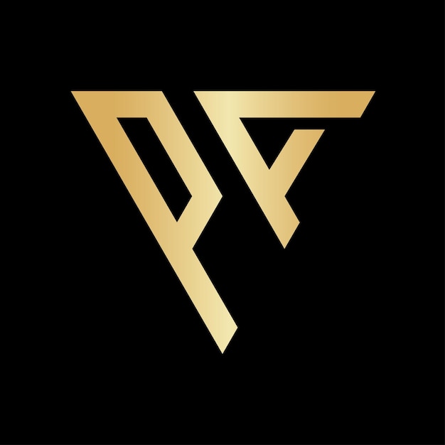 Diseño del logotipo de la letra triangular PA