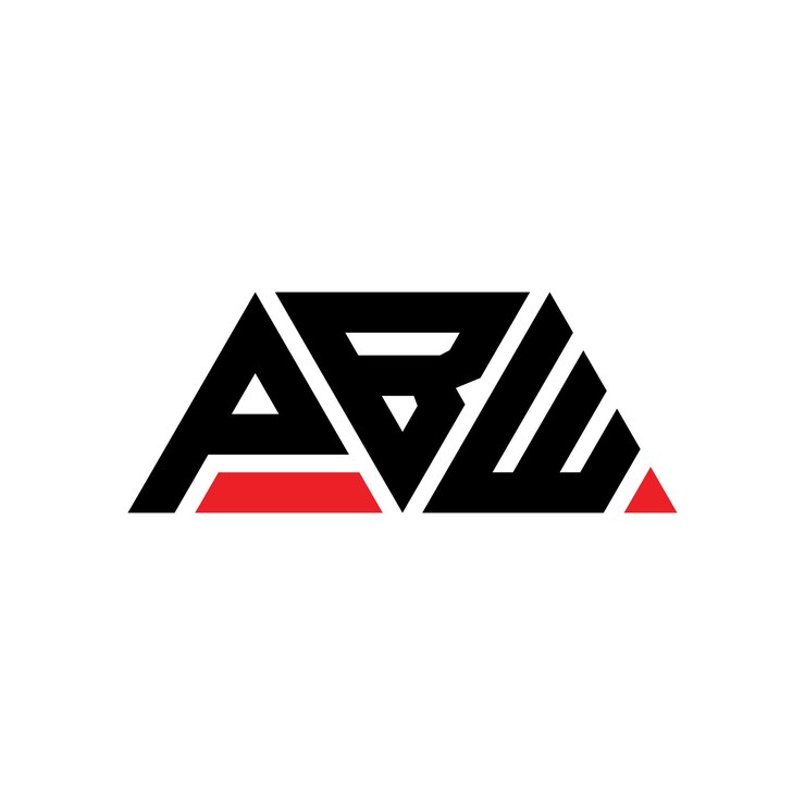 Vector diseño de logotipo de letra triangular pbw con forma de triángulo diseño de logotipo triangular monograma modelo de logotipo vectorial triángulo pbw con color rojo pbw logotipo triangular simple elegante y lujoso logotipo pbw