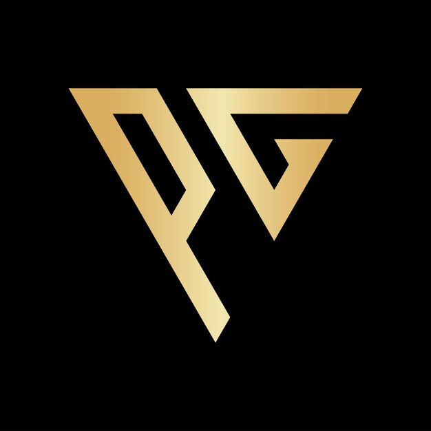 Diseño del logotipo de la letra triangular PG