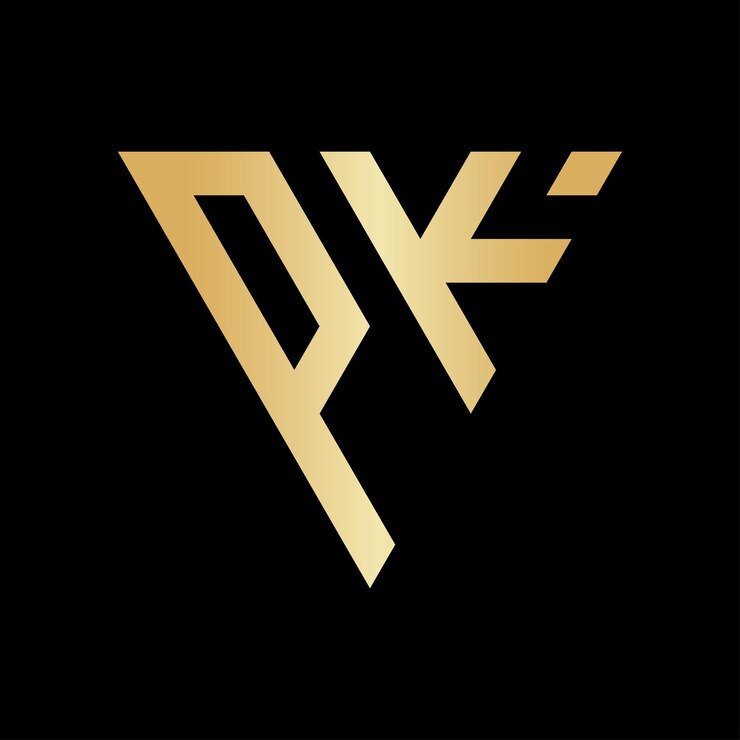 Vector diseño del logotipo de la letra triangular pk