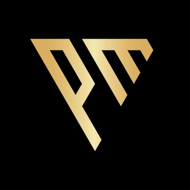 Diseño del logotipo de la letra triangular PM