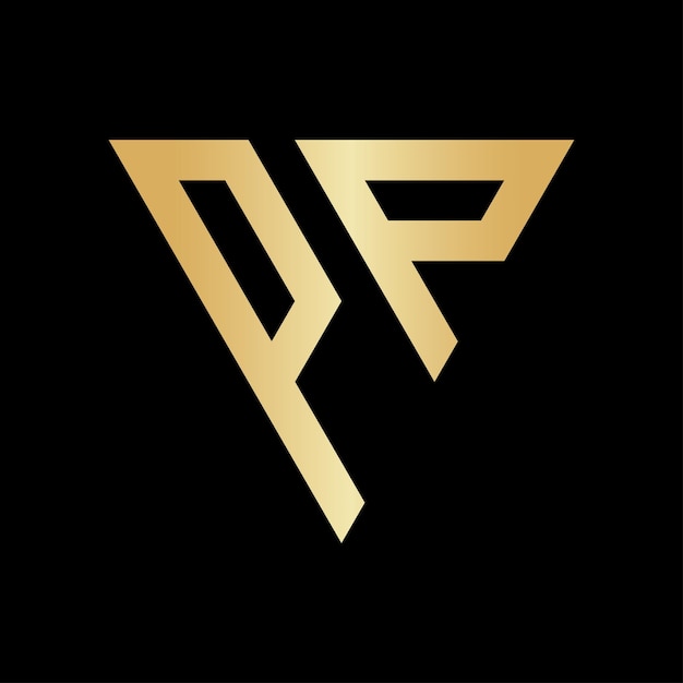 Diseño del logotipo de la letra triangular PP