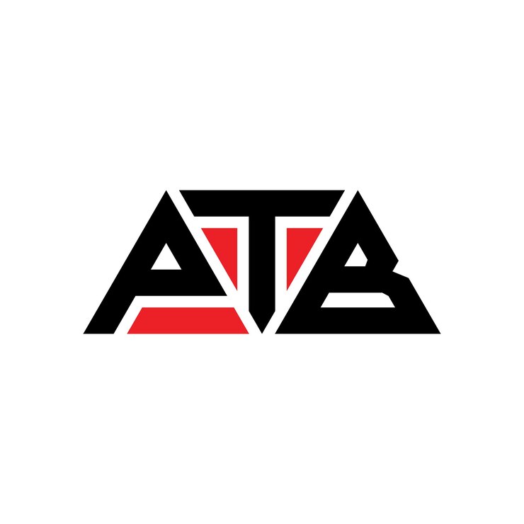 Vector diseño de logotipo de letra triangular ptb con forma de triángulo diseño de logotipo triángulo ptb monograma modelo de logotipo vectorial triángulo pdb con color rojo logotipo triangular simple elegante y lujoso logotipo pdb