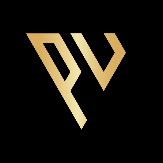 Diseño del logotipo de la letra triangular PU