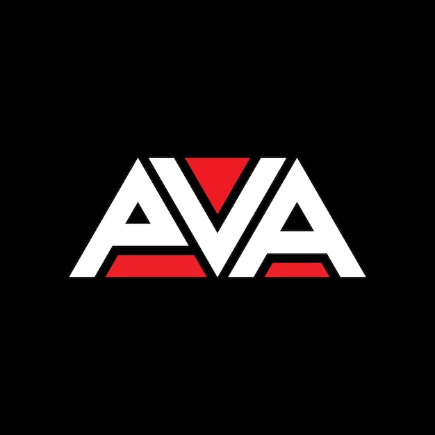 Diseño de logotipo de letra triangular PVA con forma de triángulo Diseño del logotipo de triángulos PVA con monograma PVA triángulo vectorial plantilla de logotipo con color rojo PVA logotipo triangular Simple Elegante y lujoso Logotipo PVA