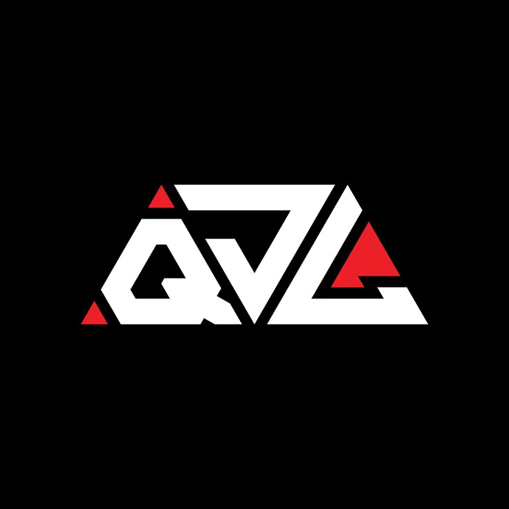 Vector diseño de logotipo de letra triangular qjl con forma de triángulo diseño de logotipo triángulo qjl monograma plantilla de logotipo vectorial triángulo qjl con color rojo logotipo triangular qjl sencillo elegante y lujoso logotipo qjl