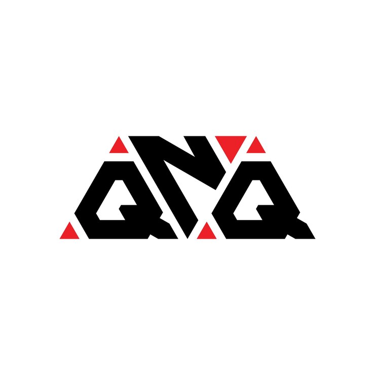 Vector diseño de logotipo de letra triangular qnq con forma de triángulo diseño de logotipo triángulo qnq monograma plantilla de logotipo vectorial triánguloqnq con color rojo logotipo triangular simple elegante y lujoso logotipo qnq