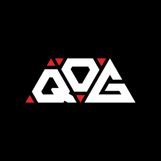 Vector diseño de logotipo de letra triangular qog con forma de triángulo diseño de logotipo triangular monograma modelo de logotipo vectorial triángulo qog con color rojo logotipo triangle qog sencillo elegante y lujoso logotipo qog