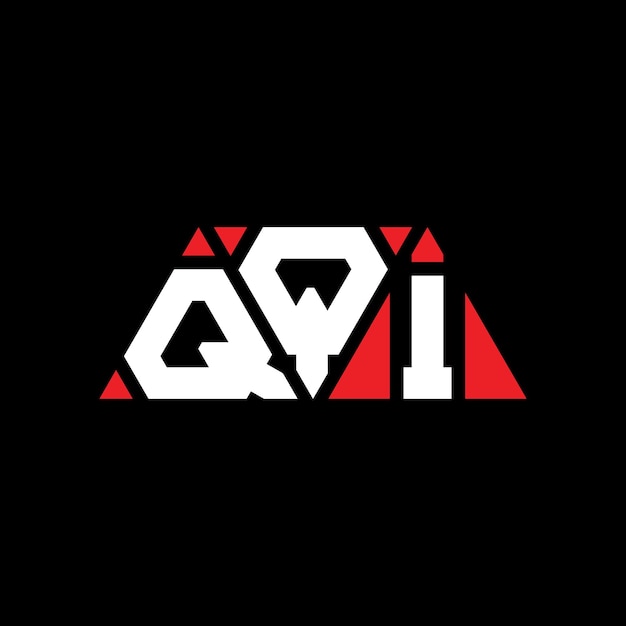 Vector diseño de logotipo de letra triangular qqi con forma de triángulo qqi diseño de logotipo triangular monograma qqi patrón de logotipo vectorial triángulo con color rojo qqi logotipo triangular simple elegante y lujoso logotipo qqi