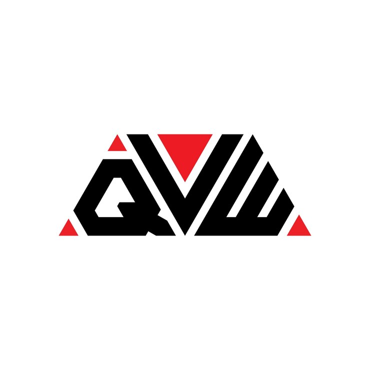 Vector diseño de logotipo de letra triangular qvw con forma de triángulo diseño de logotipo triángulo qvw monograma plantilla de logotipo vectorial triángulo qvw con color rojo logotipo triangular qvw sencillo elegante y lujoso logotipo qvw