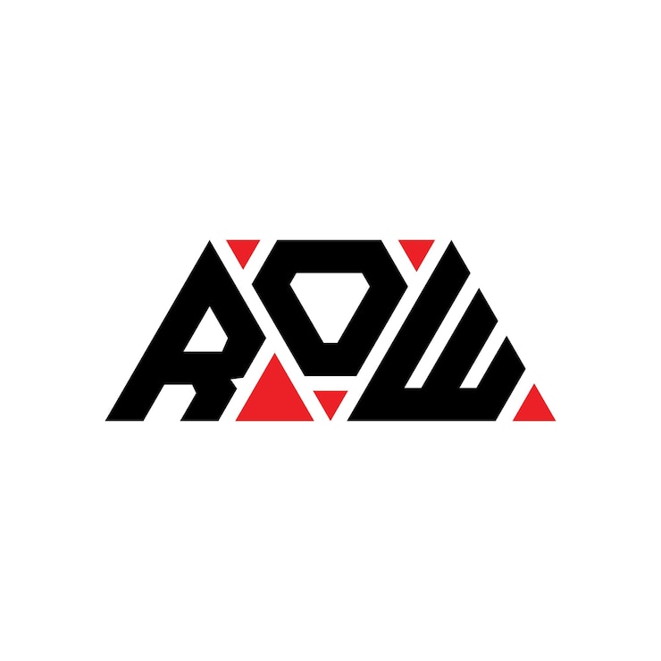 Vector diseño de logotipo de letra triangular row con forma de triángulo diseño de logotipo triángulo row monograma modelo de logotipo vectorial triángulo raw con color rojo logotipo triangular raw sencillo elegante y lujoso logotipo row