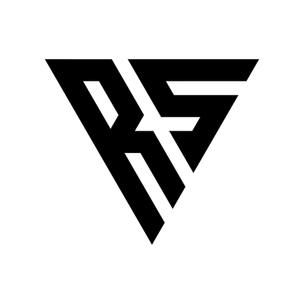 Diseño del logotipo de la letra triangular RS