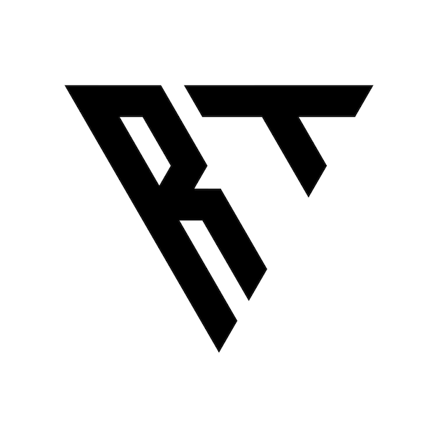 Diseño del logotipo de la letra triangular RT