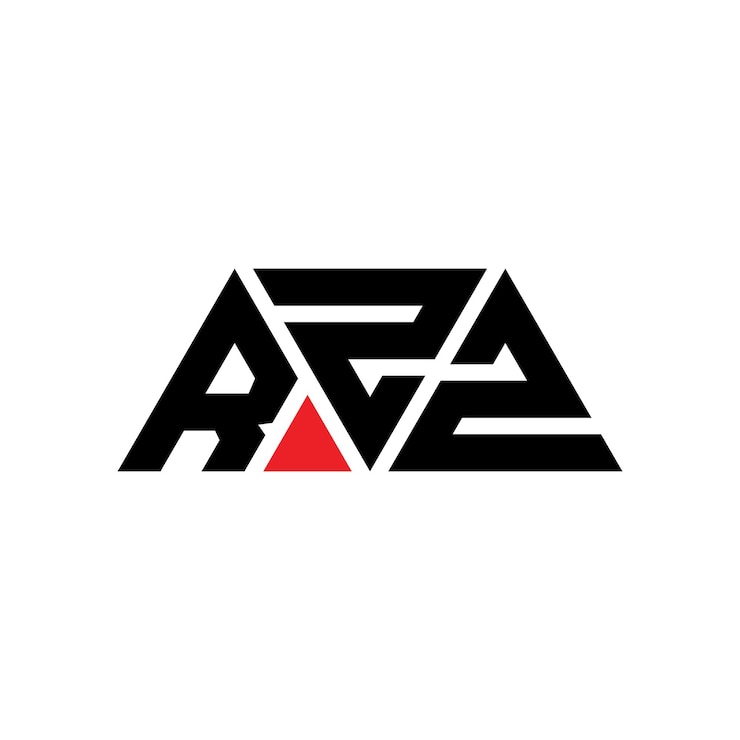 Vector diseño de logotipo de letra triangular rzz con forma de triángulo rzz diseño de logotipo triangular monograma rzz triángulo vectorial plantilla de logotipo con color rojo rzz logo triangular sencillo elegante y lujoso logotipo rzz