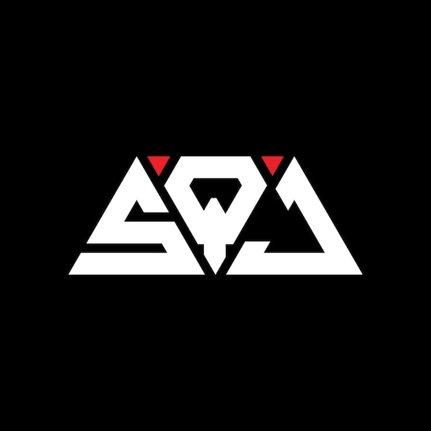 Diseño de logotipo de letra triangular SQJ con forma de triángulo Diseño del logotipo de triángulos SQJ monograma SQJ triángulo vectorial plantilla de logotipo con color rojo SQJ logotipo triangular Simple Elegante y lujoso Logotipo SQJ