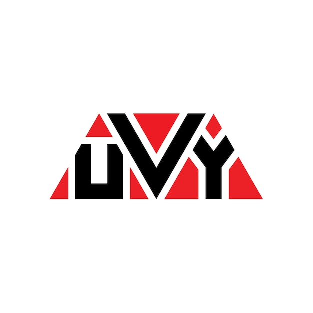 Vector diseño de logotipo de letra triangular uvy con forma de triángulo diseño de logotipo triángulo uvy monograma modelo de logotipo vectorial triángulo ultravioleta con color rojo logotipo triangular ultravioleta sencillo elegante y lujoso logotipo uvy