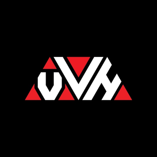 Vector diseño de logotipo de letra triangular vvh con forma de triángulo vvh diseño de logotipo triangular monograma vvh patrón de logotipo vectorial triángulo con color rojo vvh logotipo triangular simple elegante y lujoso logotipo vvh