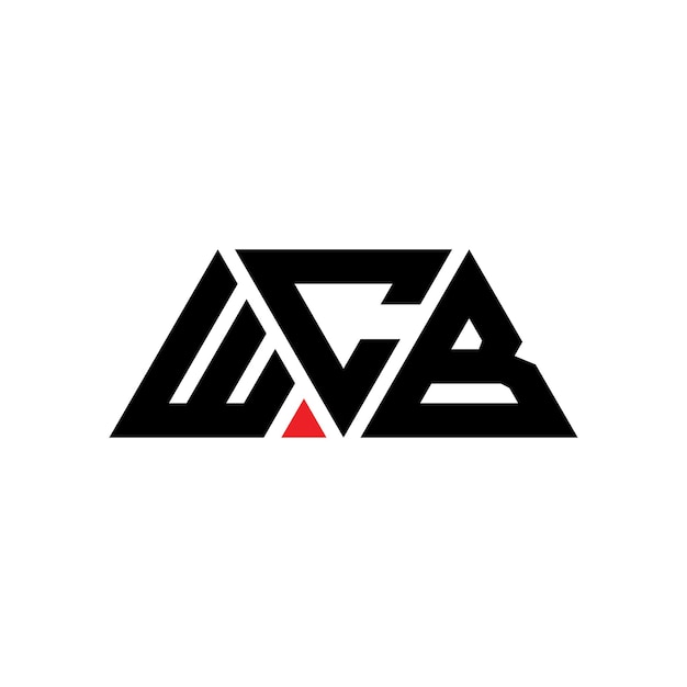 Diseño de logotipo de letra triangular WCB con forma de triángulo Diseño de diseño de logotipo triángulo WCB monograma plantilla de logotipo vectorial de triángulos WCB con color rojo Logotipo triangular simple elegante y lujoso WCB