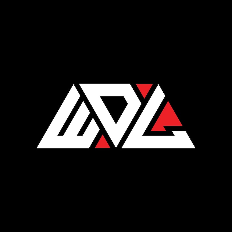 Vector diseño de logotipo de letra triangular wdl con forma de triángulo wdl diseño de logotipo triangular monograma wdl triángulo vectorial plantilla de logotipo con color rojo wdl logo triangular sencillo elegante y lujoso logotipo wdl