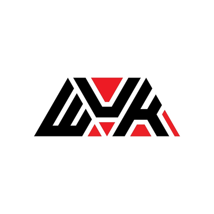 Vector diseño de logotipo de letra triangular wuk con forma de triángulo diseño de diseño de logotipo triángulo wuk monograma plantilla de logotipo vectorial de triángulos wuk con color rojo logotipo triangular simple elegante y lujoso logotipo wuk