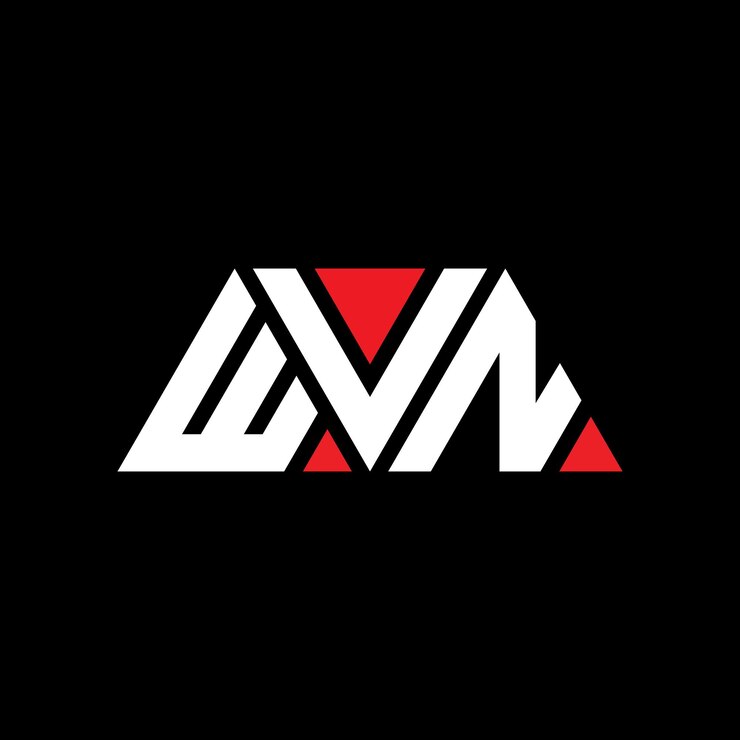 Vector diseño de logotipo de letra triangular wvn con forma de triángulo diseño del logotipo triangular wvn con monograma wvn triángulo vectorial plantilla de logotipo con color rojo logotipo triangulares wvn simple elegante y lujoso logotipo wvn