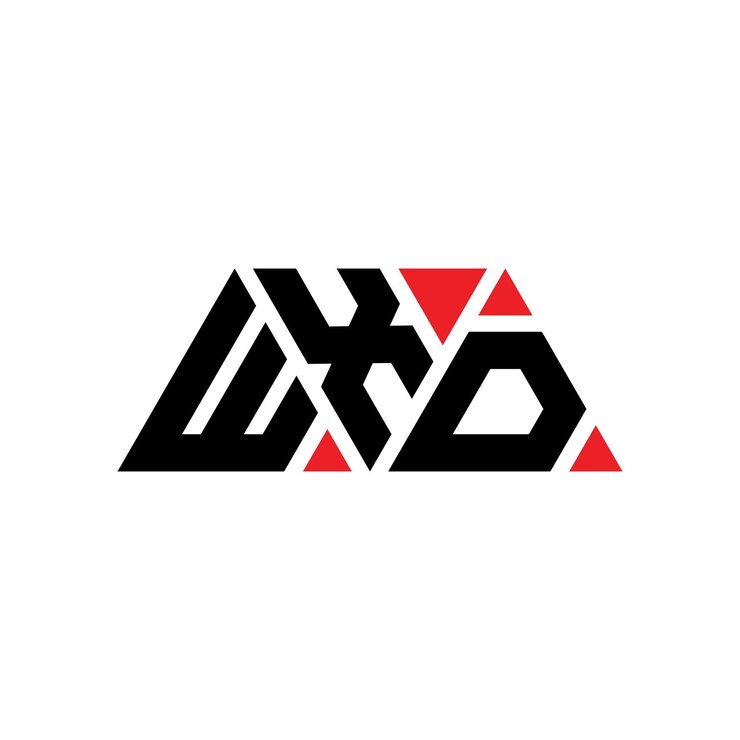 Vector diseño de logotipo de letra triangular wxd con forma de triángulo diseño de diseño de logotipo triangular monograma wxd triángulo vector logotipo plantilla con color rojo wxd logo triangular simple elegante y lujoso logotipo wxd