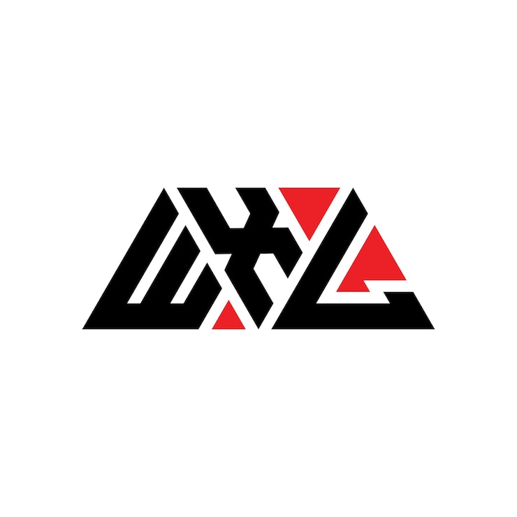 Vector diseño de logotipo de letra triangular wxl con forma de triángulo diseño del logotipo triangular wxl monograma plantilla de logotipo vectorial triangular with color rojo wxl logo triangular simple elegante y lujoso logotipo wxl