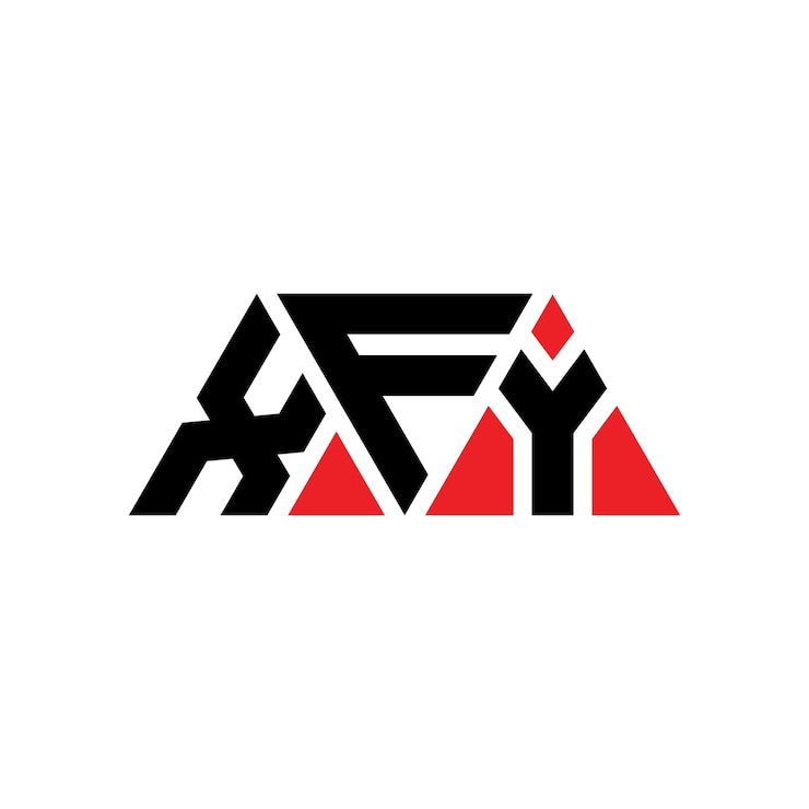 Vector diseño de logotipo de letra triangular xfy con forma de triángulo diseño del logotipo triangularxfy monograma plantilla de logotipo vectorial triangular xfy con color rojo logotipo triangulares xfy simple elegante y lujoso logotipo xfy