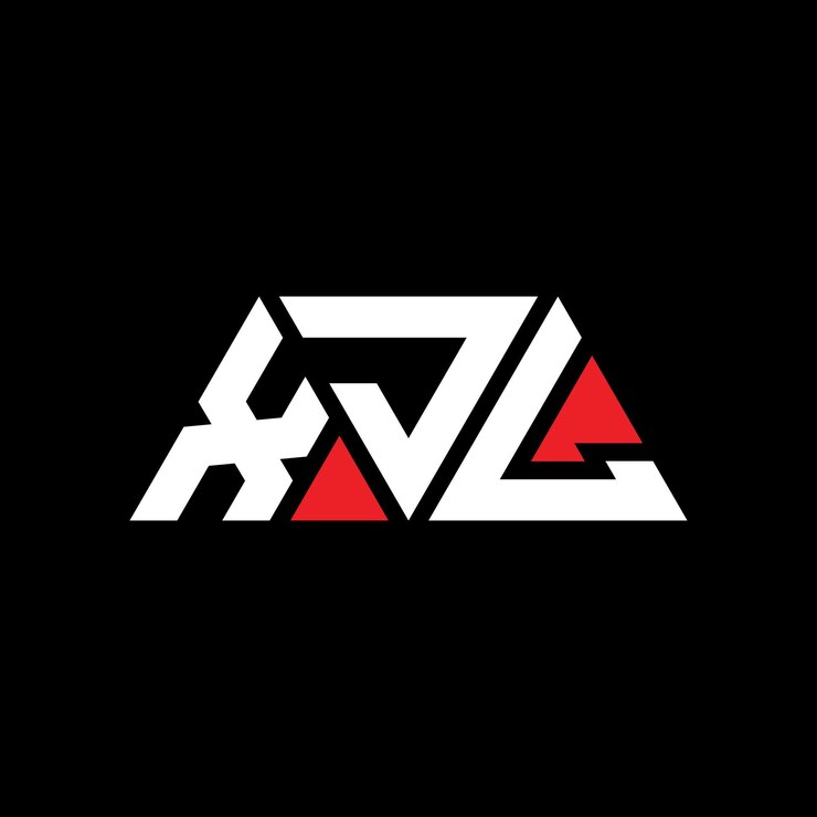 Vector diseño de logotipo de letra triangular xjl con forma de triángulo diseño del logotipo triangularxjl con monograma xjl triángulo vectorial plantilla de logotipo con color rojo logotipo triangulares xjl simple elegante y lujoso logotipo xjl