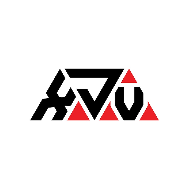 Vector diseño de logotipo de letra triangular xjv con forma de triángulo diseño del logotipo triangularxjv con monograma xjv triángulo vectorial plantilla de logotipo con color rojo logotipo triangulares xjv simple elegante y lujoso logotipo xjv