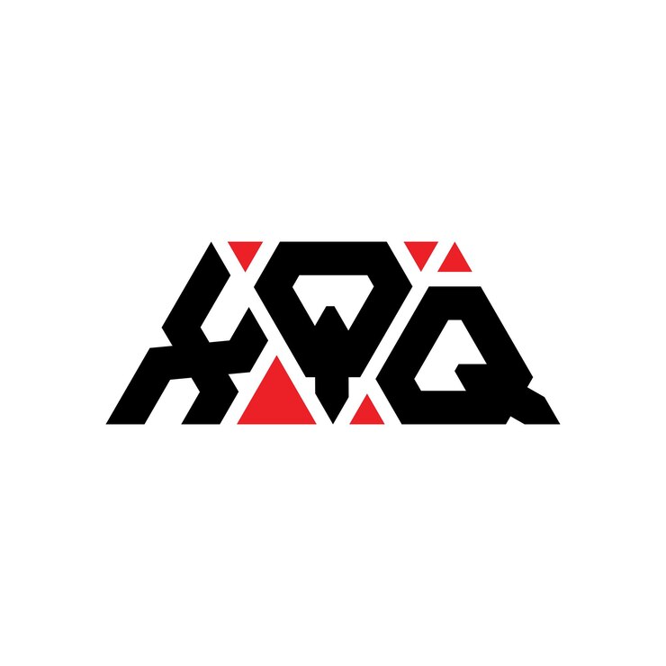 Vector diseño de logotipo de letra triangular xqq con forma de triángulo xqq diseño de logotipo triangular monograma xqq triángulo vectorial plantilla de logotipo con color rojo xqq logo triangular sencillo elegante y lujoso logotipo xqq
