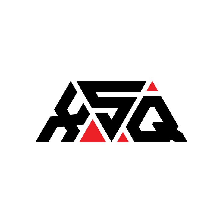 Vector diseño de logotipo de letra triangular xsq con forma de triángulo xsq diseño de logotipo triangular monograma xsq triángulo vectorial plantilla de logotipo con color rojo xsq logotipo triangular simple elegante y lujoso logotipo xsq