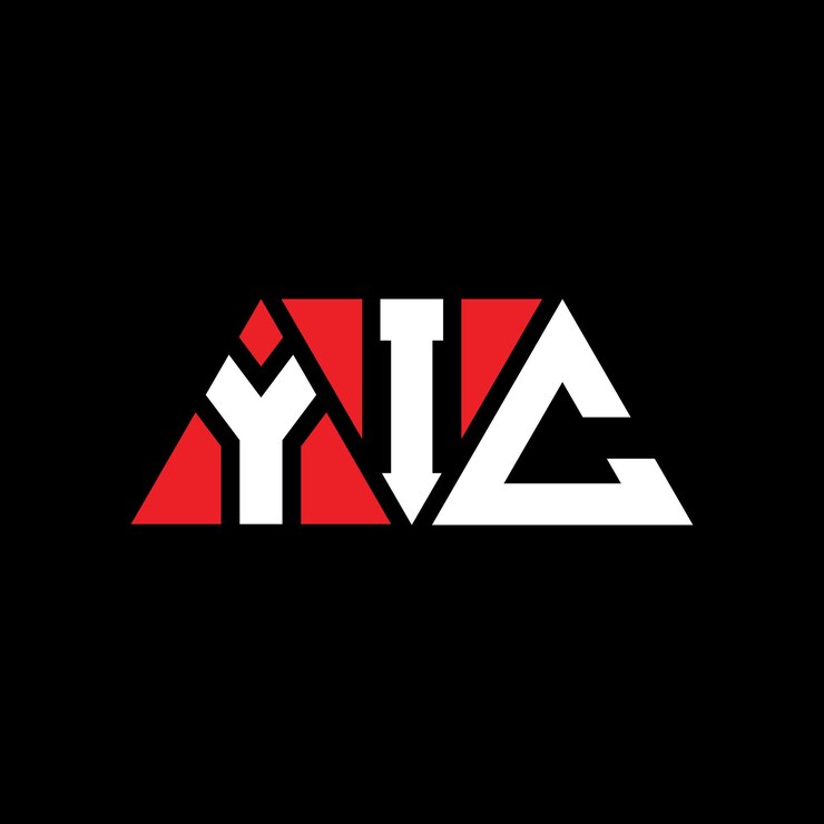 Vector diseño del logotipo de la letra triangular yic con forma de triángulo yic triángulo