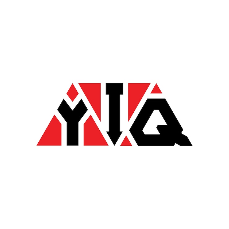 Vector diseño de logotipo de letra triangular yiq con forma de triángulo diseño de logotipo triángulo yiq monograma plantilla de logotipo vectorial triánguloyiq con color rojo logotipo triangular simple elegante y lujoso logotipo yiq