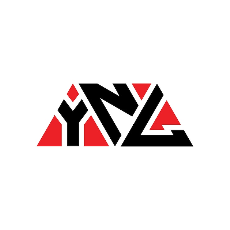 Vector diseño de logotipo de letra triangular ynl con forma de triángulo ynl diseño de logotipo triangular monograma ynl triángulo vectorial plantilla de logotipo con color rojo ynl logotipo triangular simple elegante y lujoso logotipo ynl